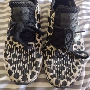 Adidas Black and White Patterned Athletic Shoes